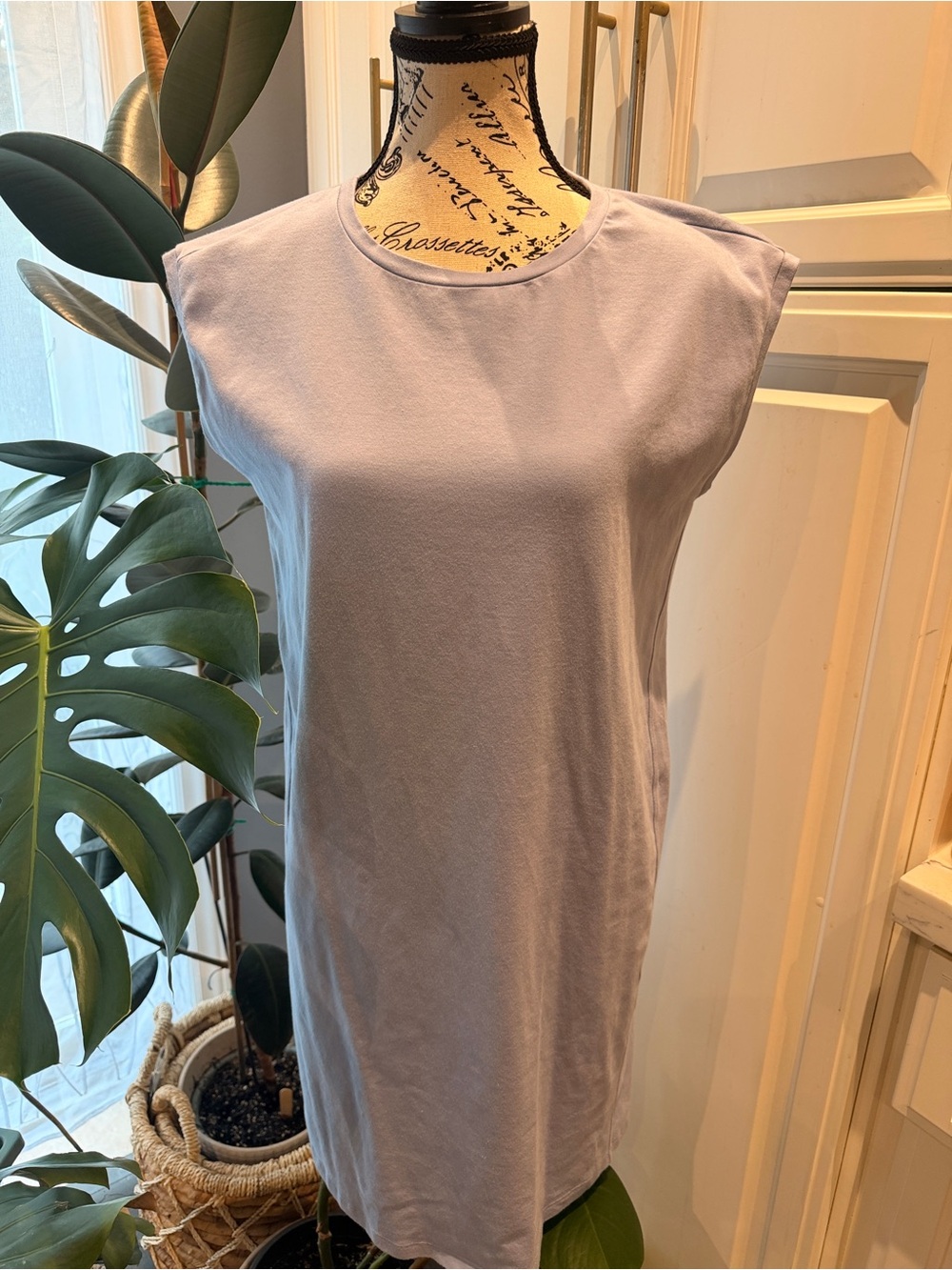 Eileen Fisher Sleeveless Crewneck shirt dress in Soft Lavender - Picture 14 of 14